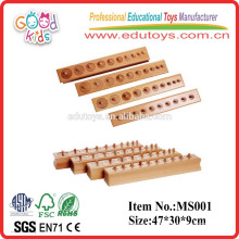 High quality Beechwood Knobbed Cylinders Montessori Materials Toy Wood Teaching toys for Kids